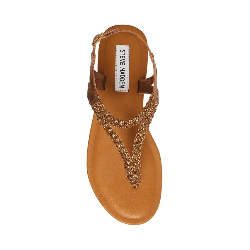 Sandalias Planas Steve Madden Sydney-r Mujer Doradas | ES ME43S6